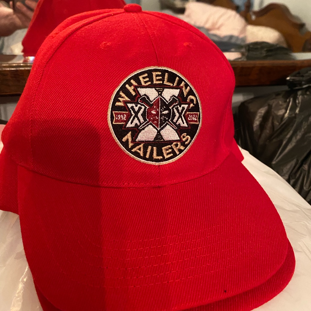 Nwot Red Wheeling Nailers Ball Cap